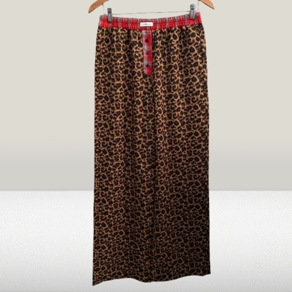 NEW Mimosa Spotted In Style Wide Leg Pants In Leopard Multi Medium - Picture 2 of 5